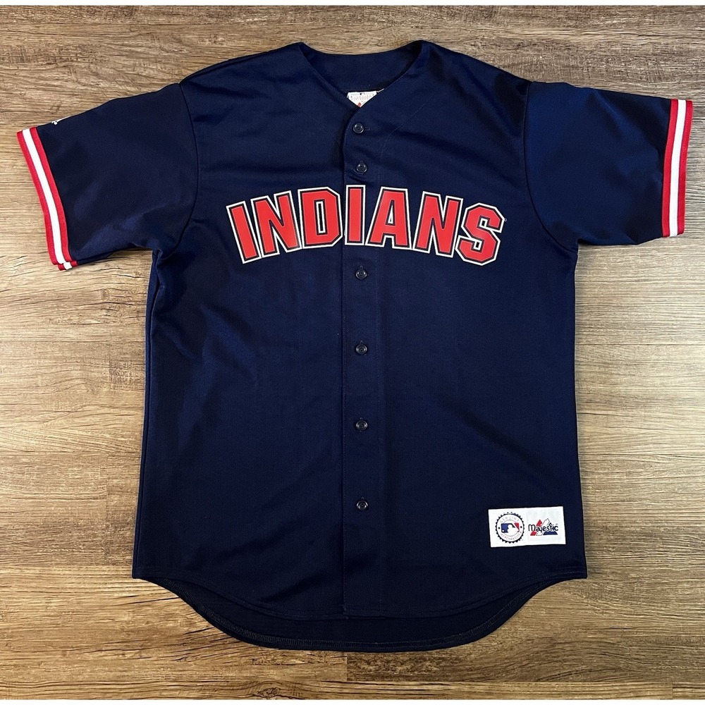 Cleveland Indians Majestic MLB Jersey Men's Size Large Blue #2 Yandy‎ Diaz C40